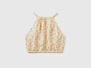 Blusa smanicata in pura viscosa