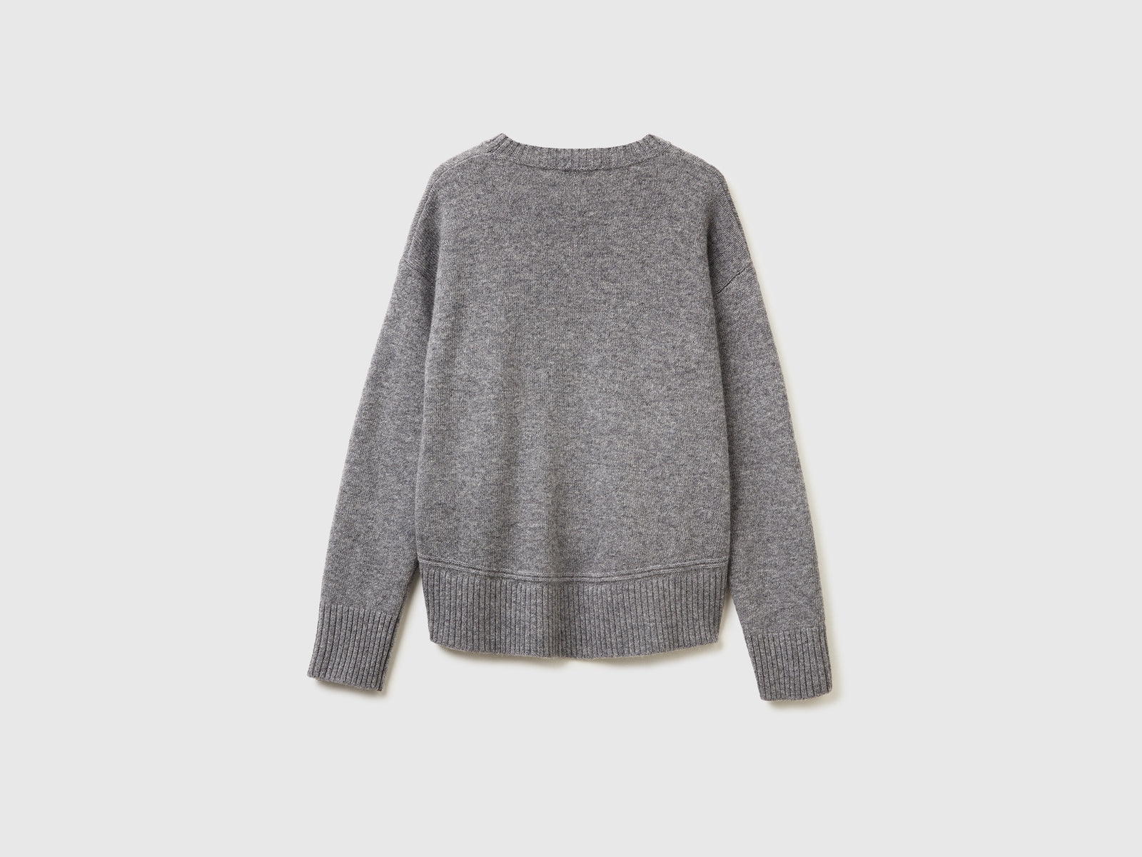 Maglia boxy fit in misto lana da donna grigio scuro 2 | Benetton Outlet