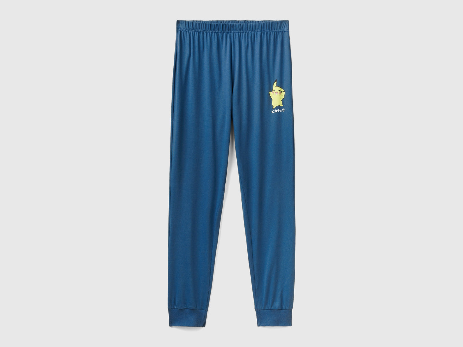 Pantaloni Pokémon in cotone a fibra lunga da uomo blu scuro | Benetton Outlet
