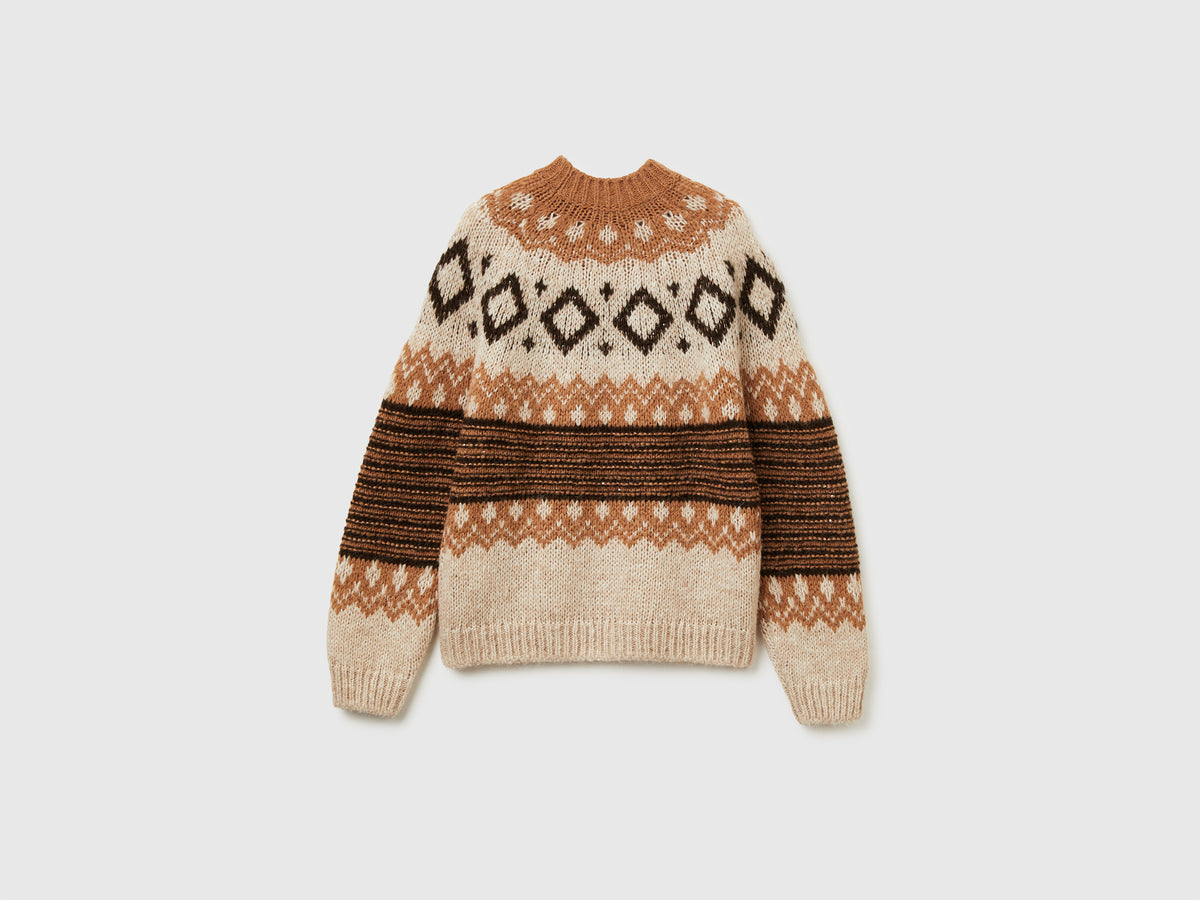 Maglione jacquard con paillettes