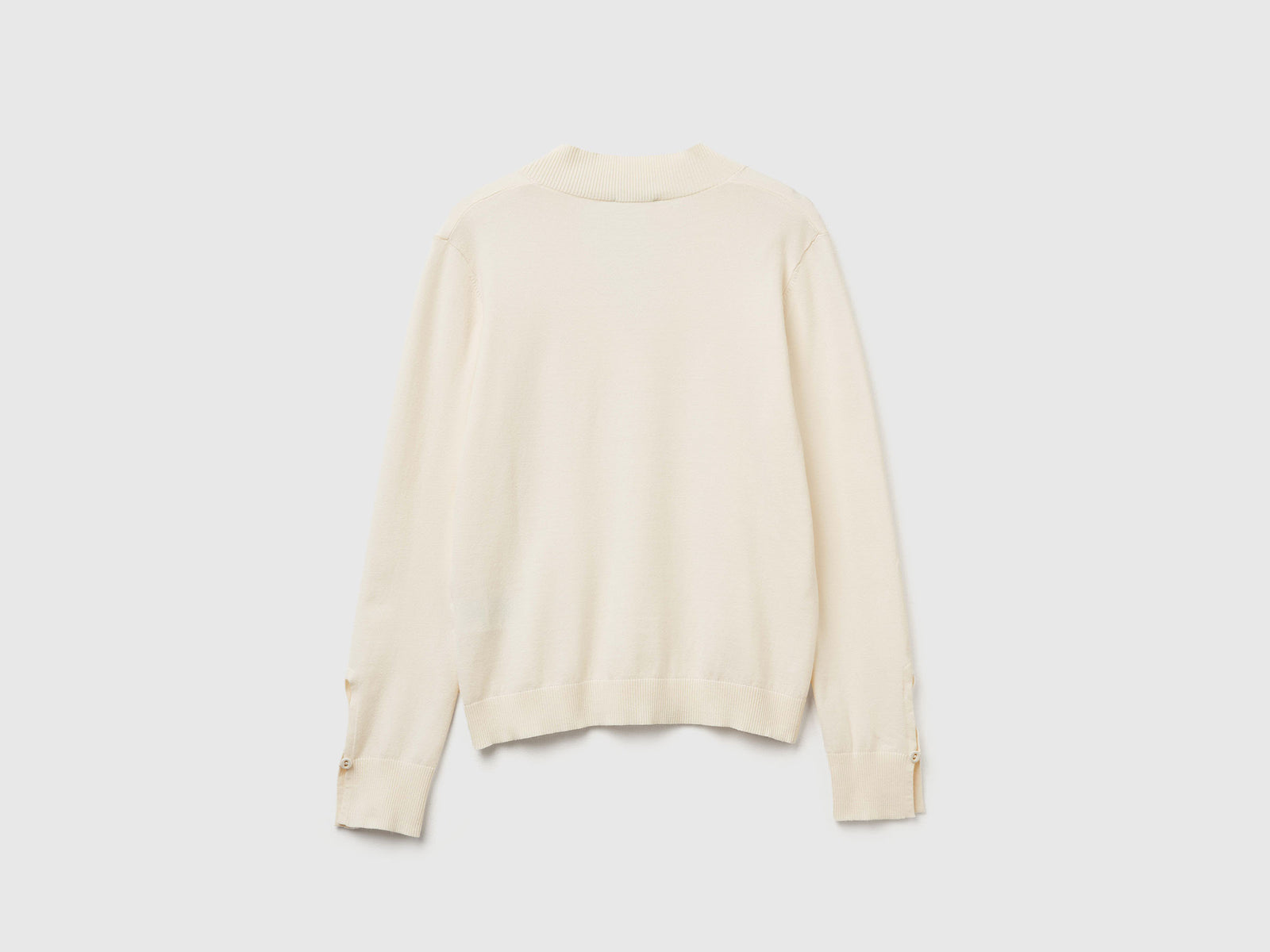 Maglia con scollo a V da donna bianco panna 2 | Benetton Outlet