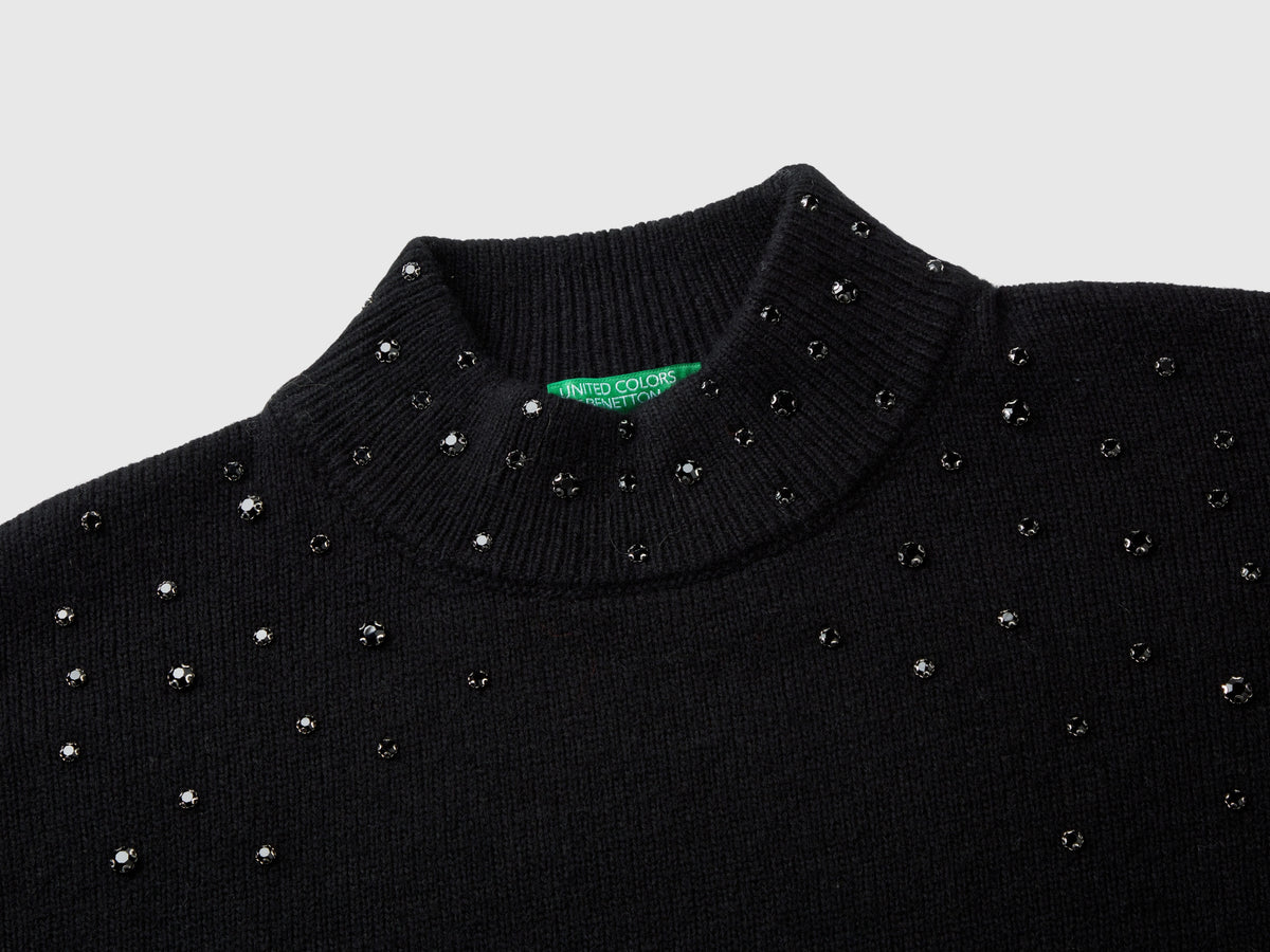Maglia lupetto con strass