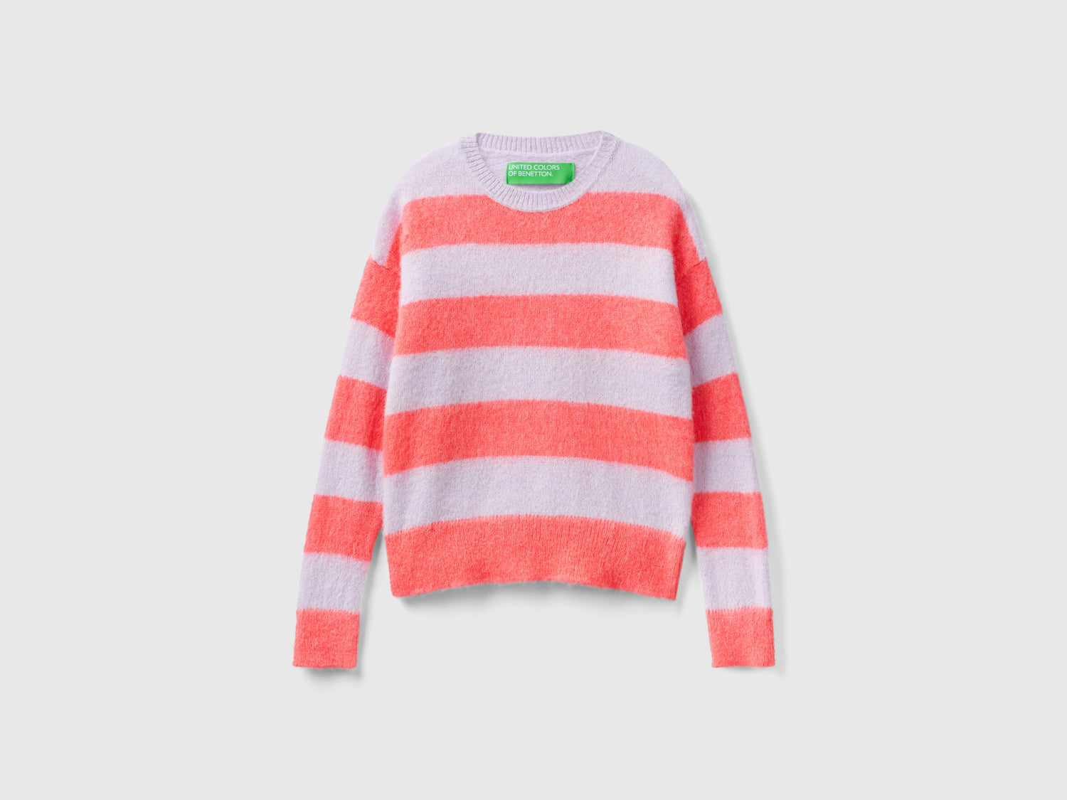 Maglia a righe in misto alpaca da donna arancione | Benetton Outlet