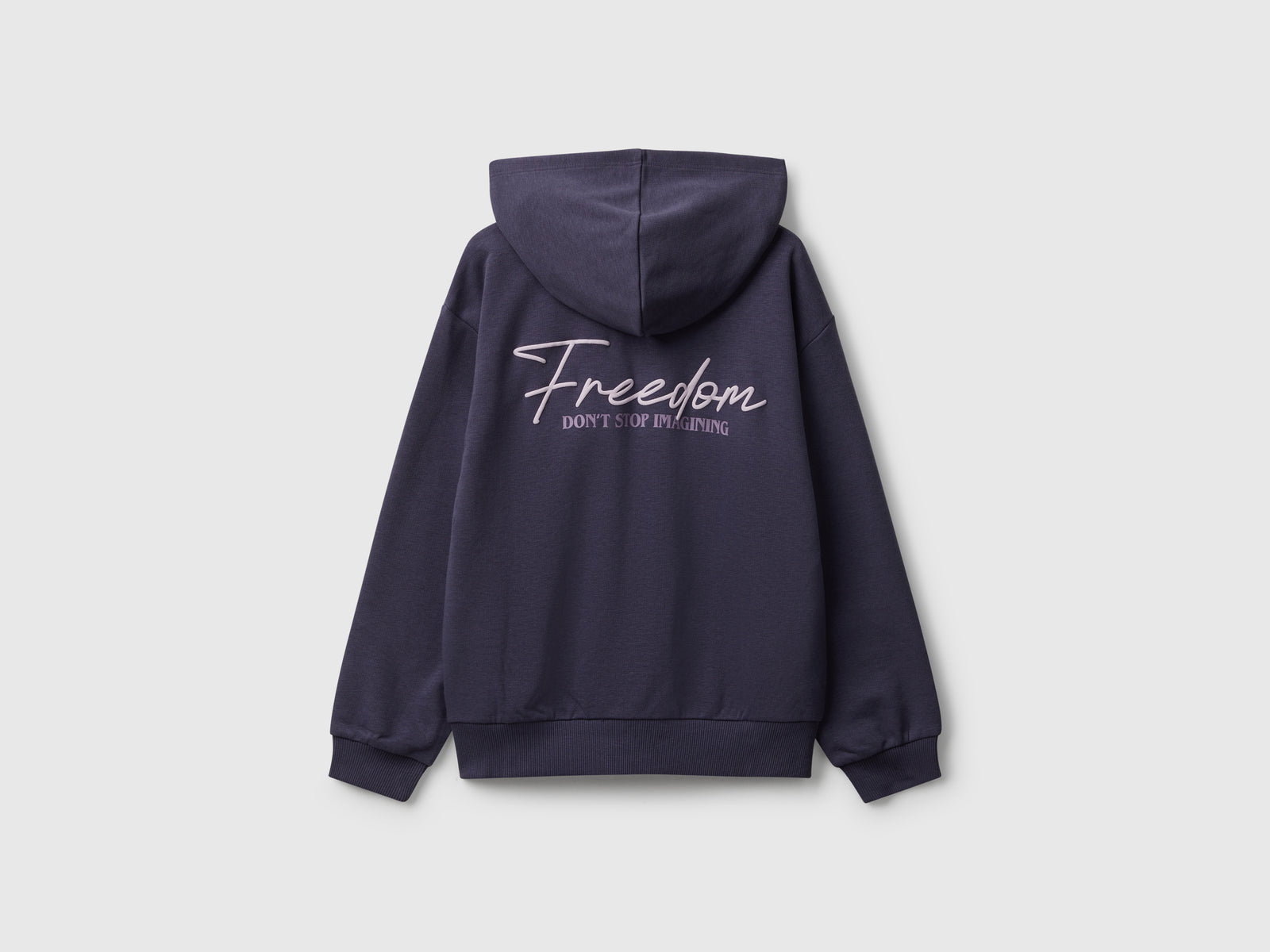 Felpa con zip e stampa da bambina avio 2 | Benetton Outlet