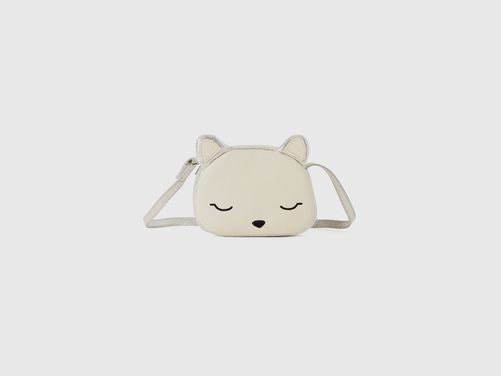 Borsa a tracolla a forma di gatto da bimba bianco panna | Benetton Outlet