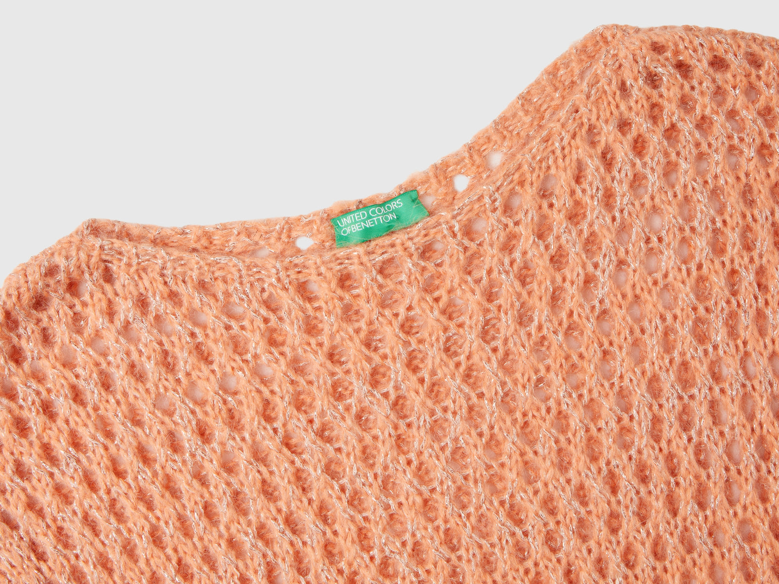 Gilet a rete con lurex da donna pesca 3 | Benetton Outlet