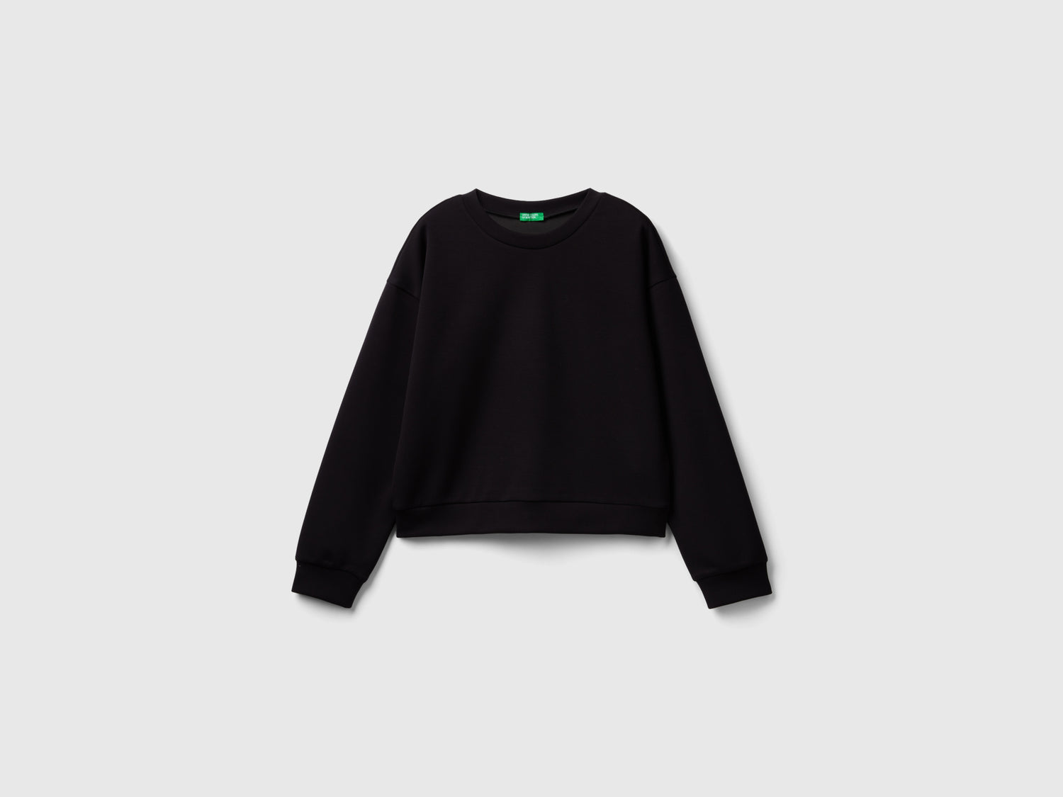 Felpa in misto viscosa stretch da donna nero | Benetton Outlet