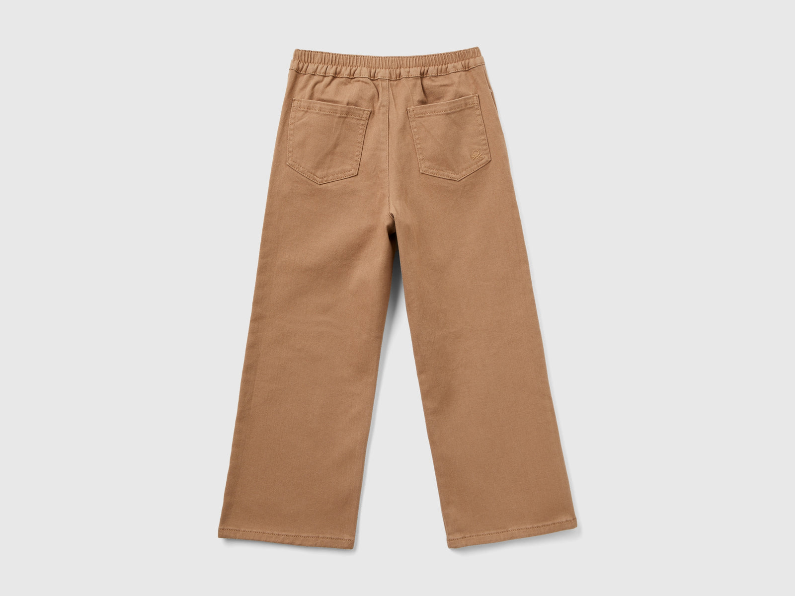 Pantaloni a vita alta straight fit da bambina cammello 2 | Benetton Outlet