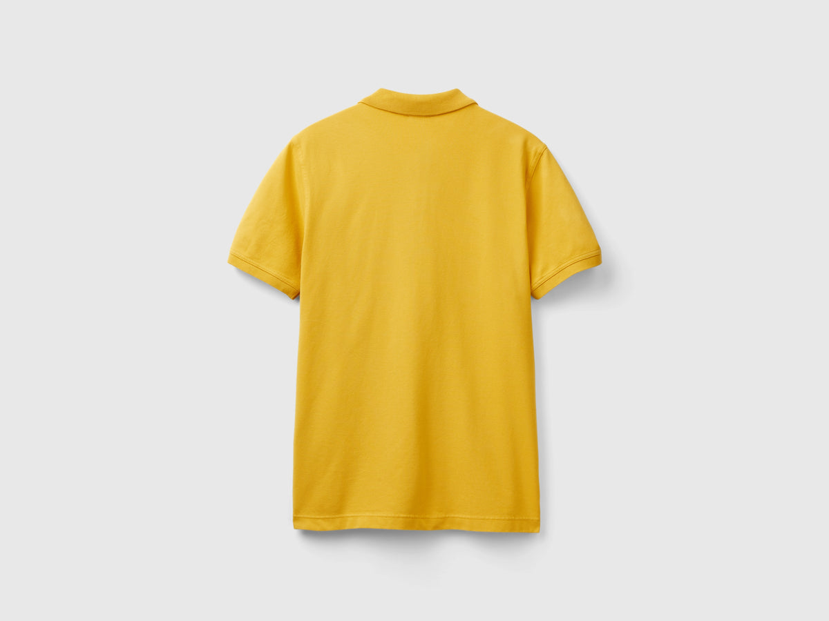 Polo giallo ocra slim fit