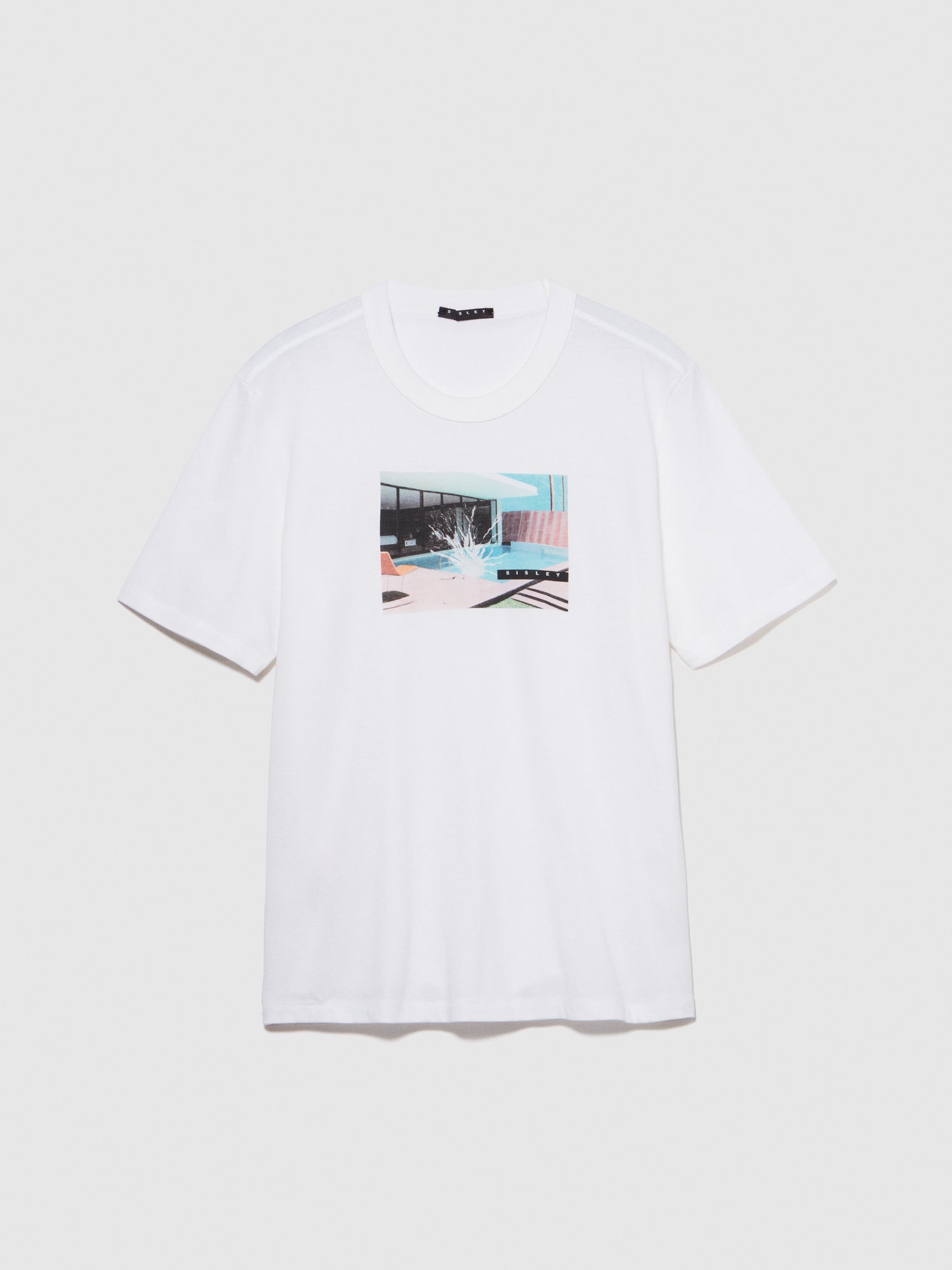 T-shirt regular fit con stampa da uomo bianco | Sisley Outlet