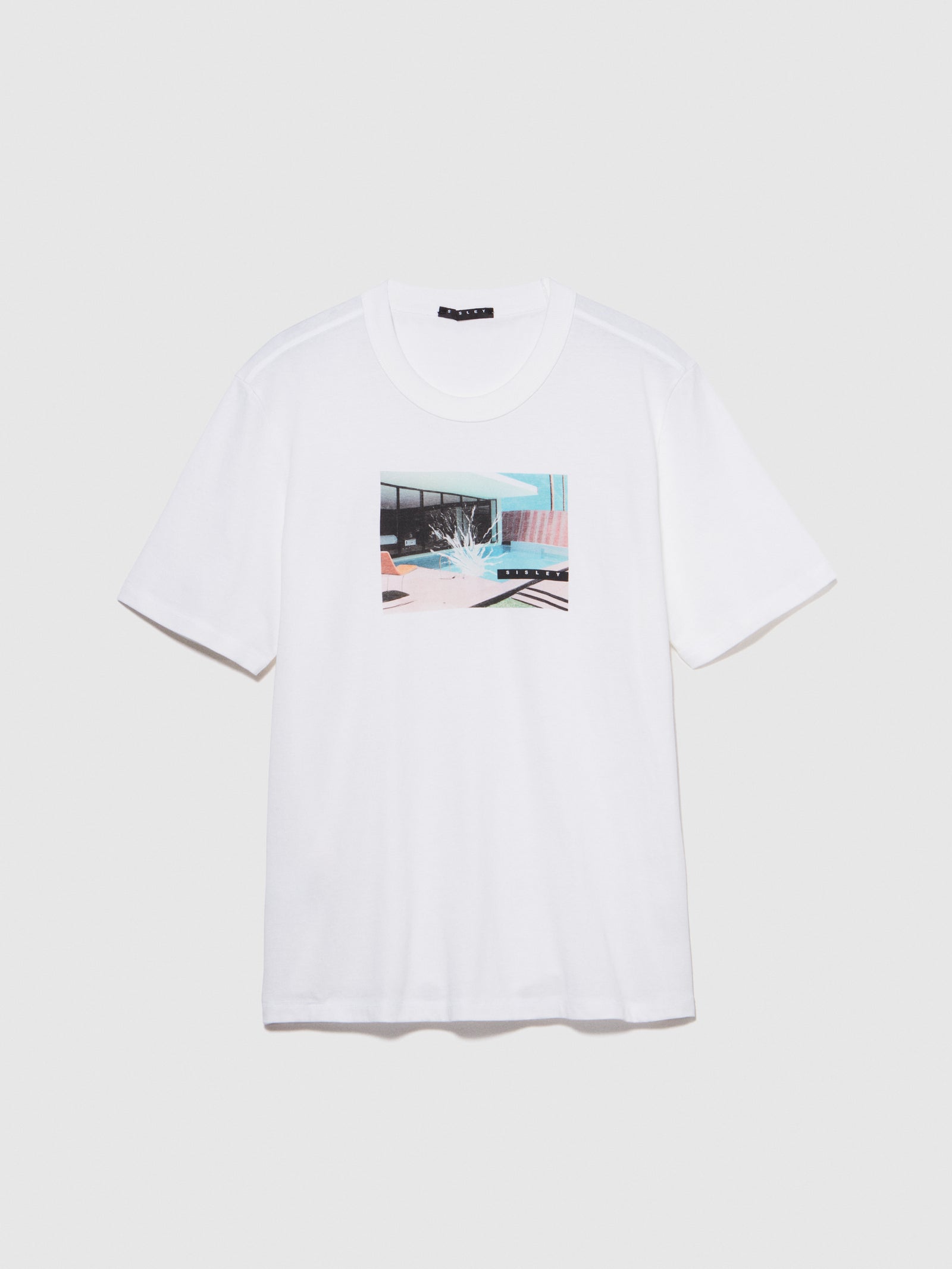 T-shirt regular fit con stampa da uomo bianco | Sisley Outlet