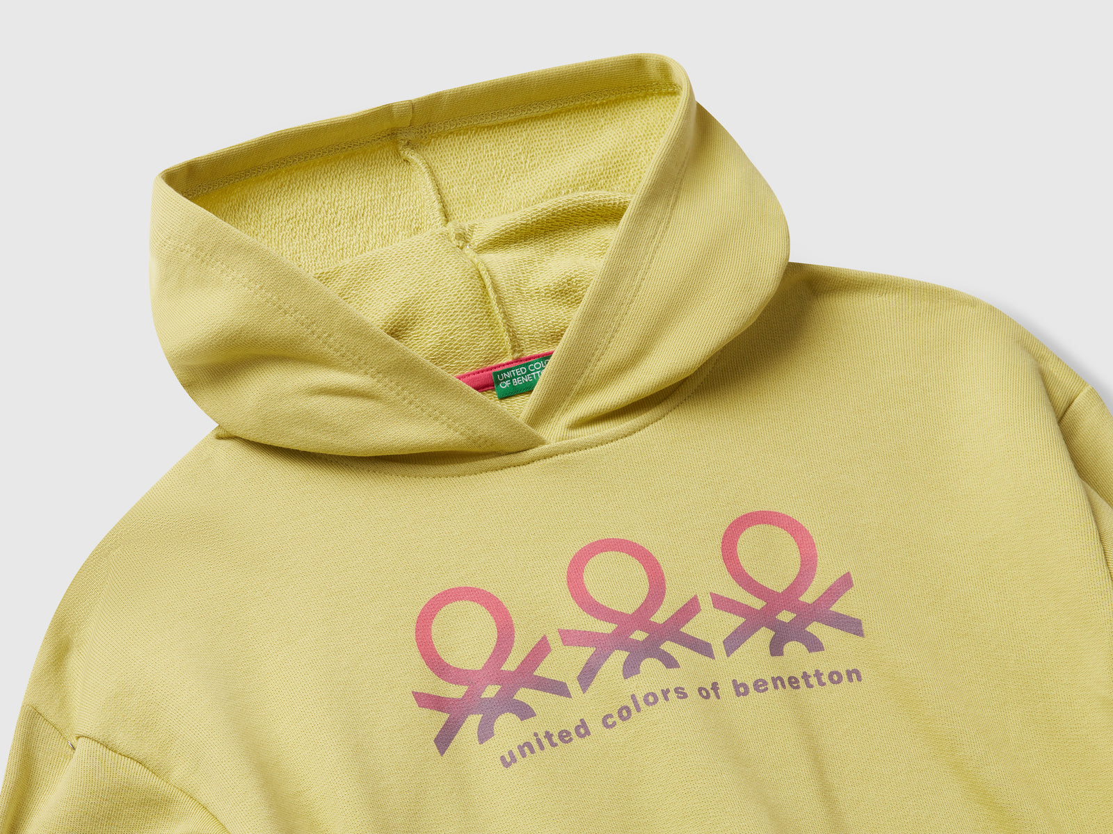 Felpa con stampa e cappuccio da bambina giallo 3 | Benetton Outlet