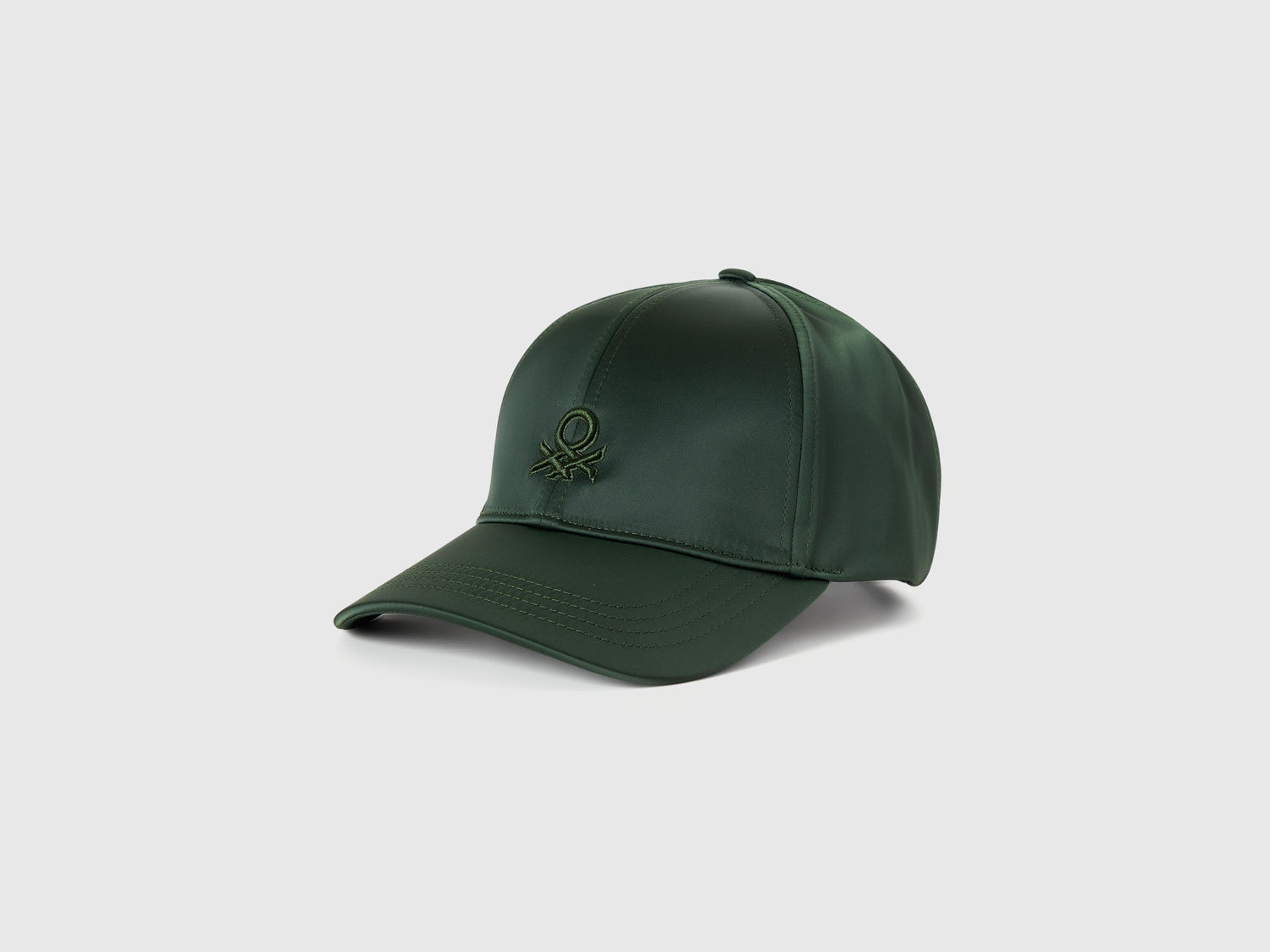 Cappello baseball effetto satin da donna verde militare | Benetton Outlet