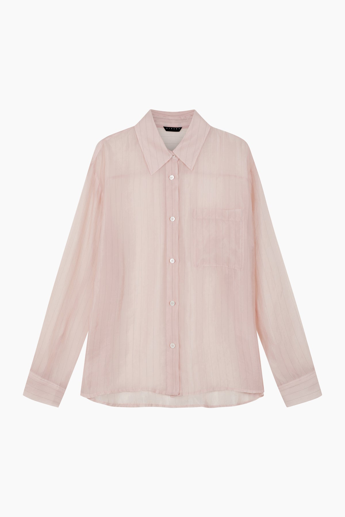 Camicia rosa semi trasparente