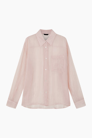 Camicia rosa semi trasparente