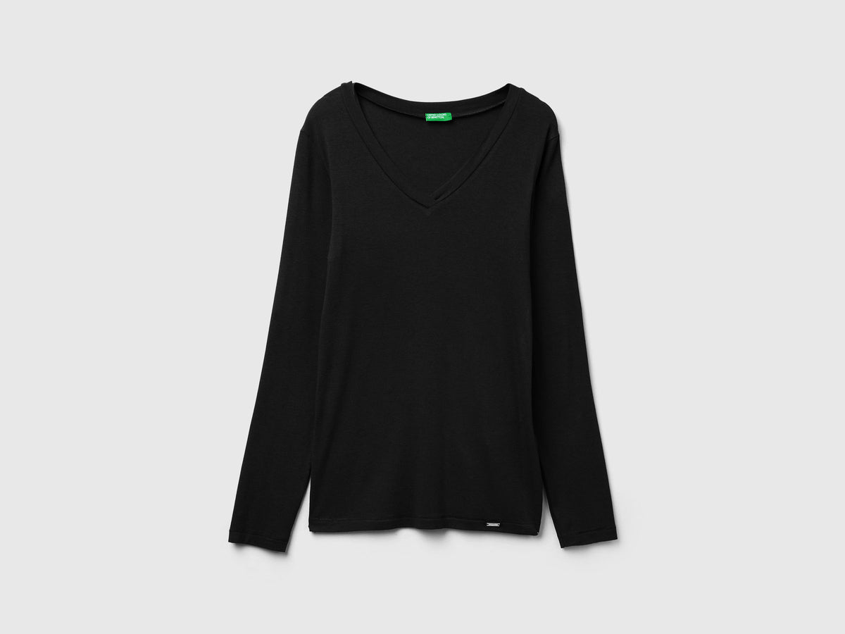 T-shirt in misto Modal e cashmere