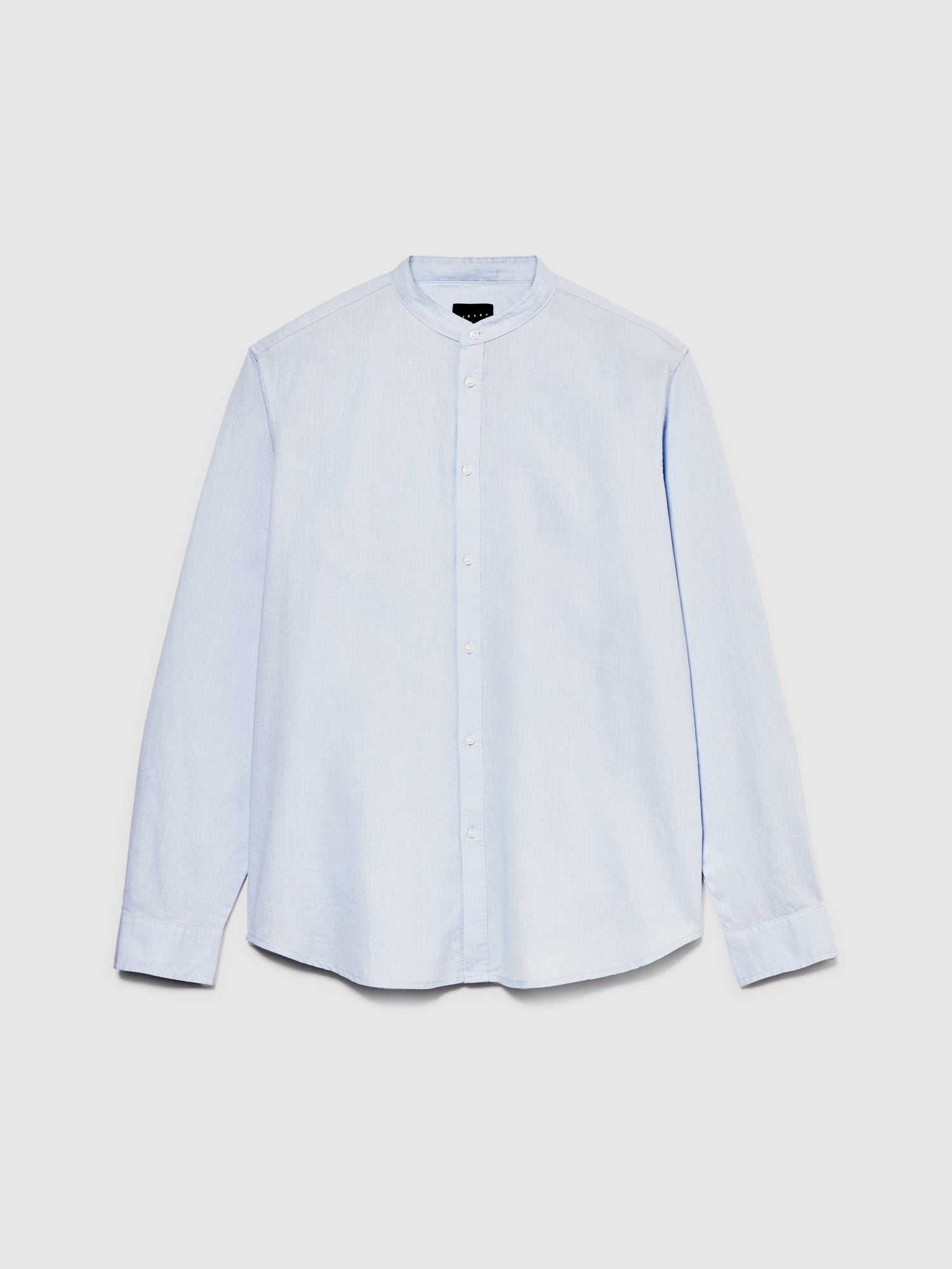 Camicia alla coreana in misto lino da uomo azzurro | Sisley Outlet