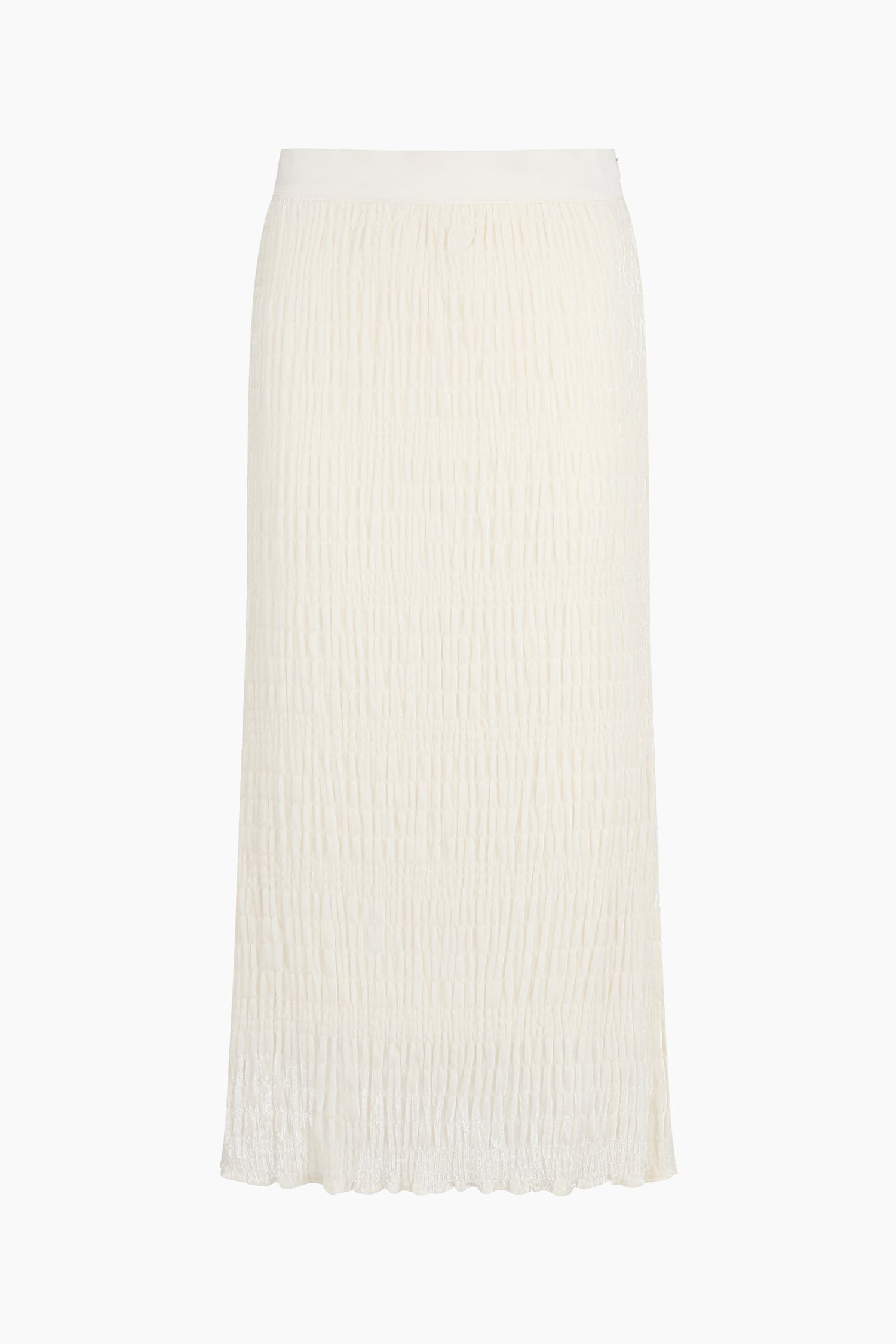 Gonna lunga in velluto da donna bianco panna | Sisley Outlet
