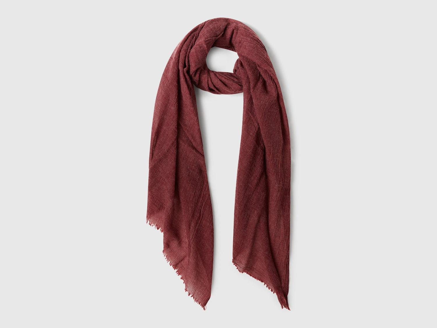 Sciarpa leggera in misto lana da uomo bordeaux | Benetton Outlet