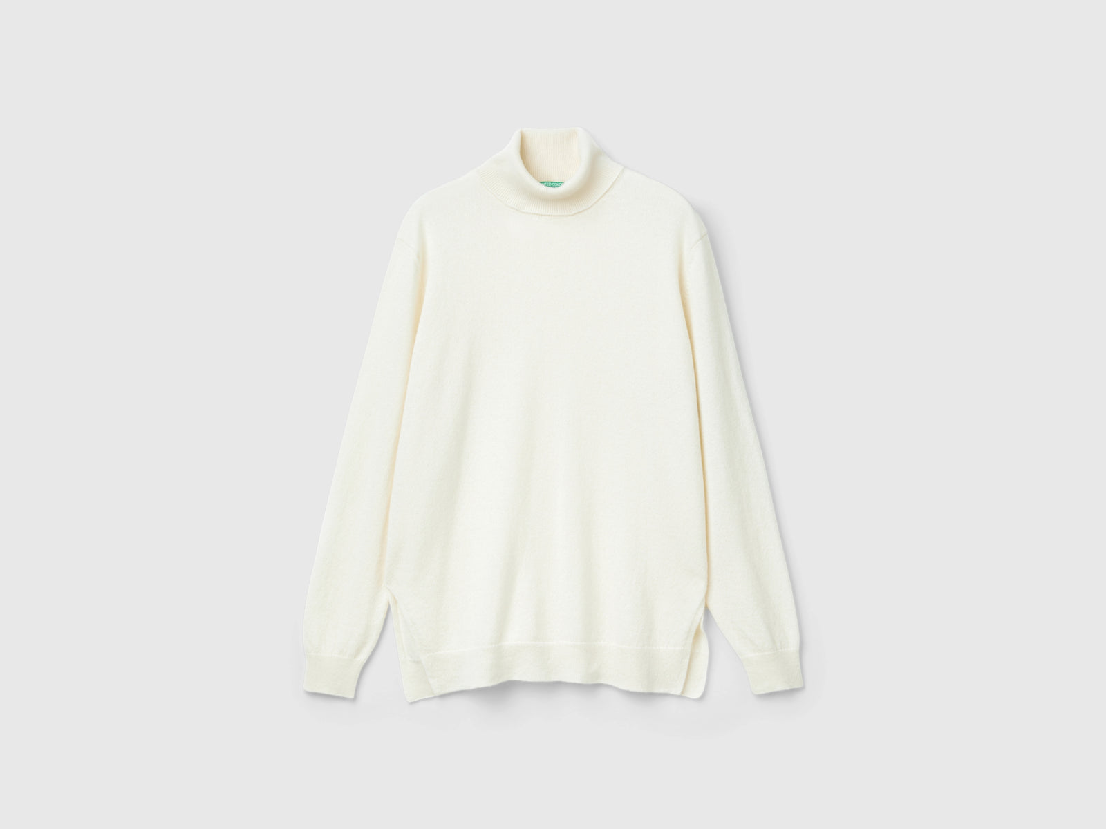 Dolcevita over fit in puro cashmere da donna bianco panna | Benetton Outlet