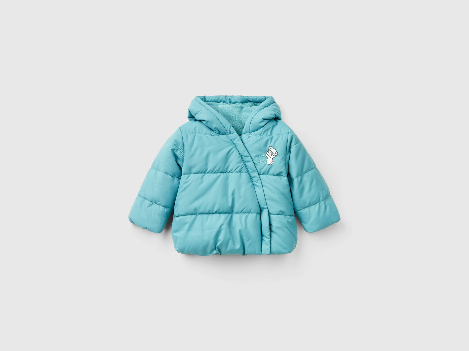 Padded jacket with hood da neonato verde ottanio | Benetton Outlet
