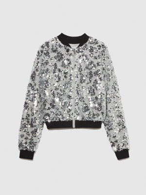 Bomber in rete e paillettes