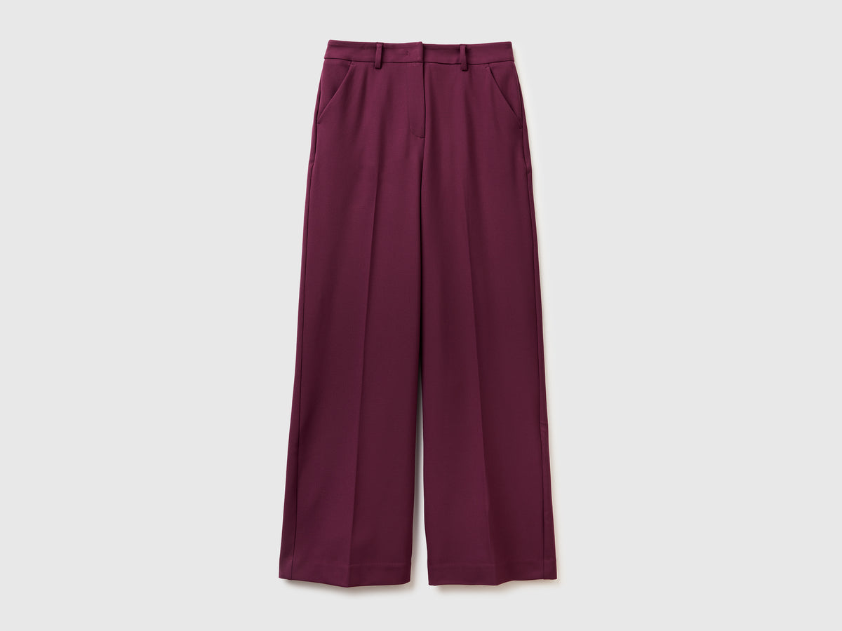 Pantaloni ampi in misto viscosa stretch