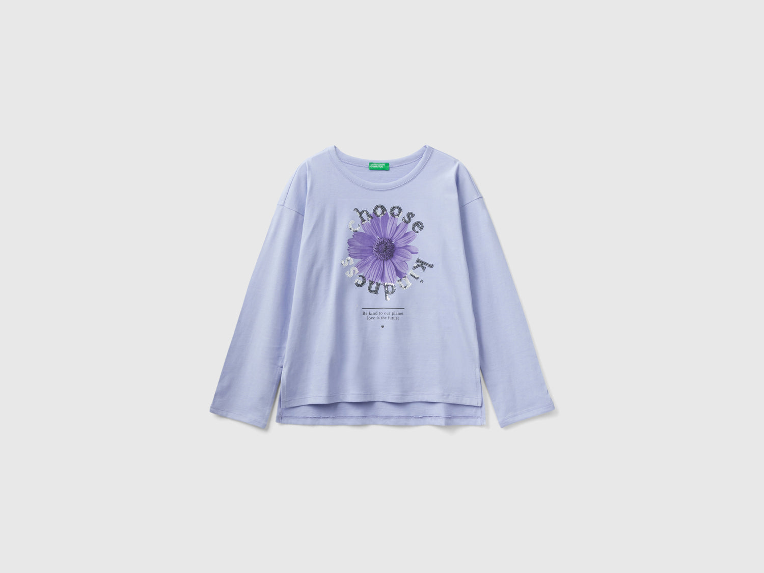 T-shirt con stampa fotografica da bambina lilla | Benetton Outlet