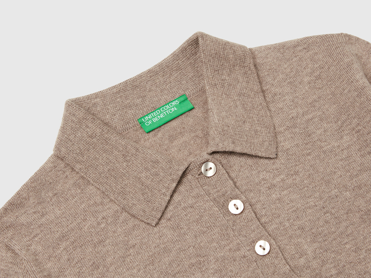Polo in maglia in misto cashmere