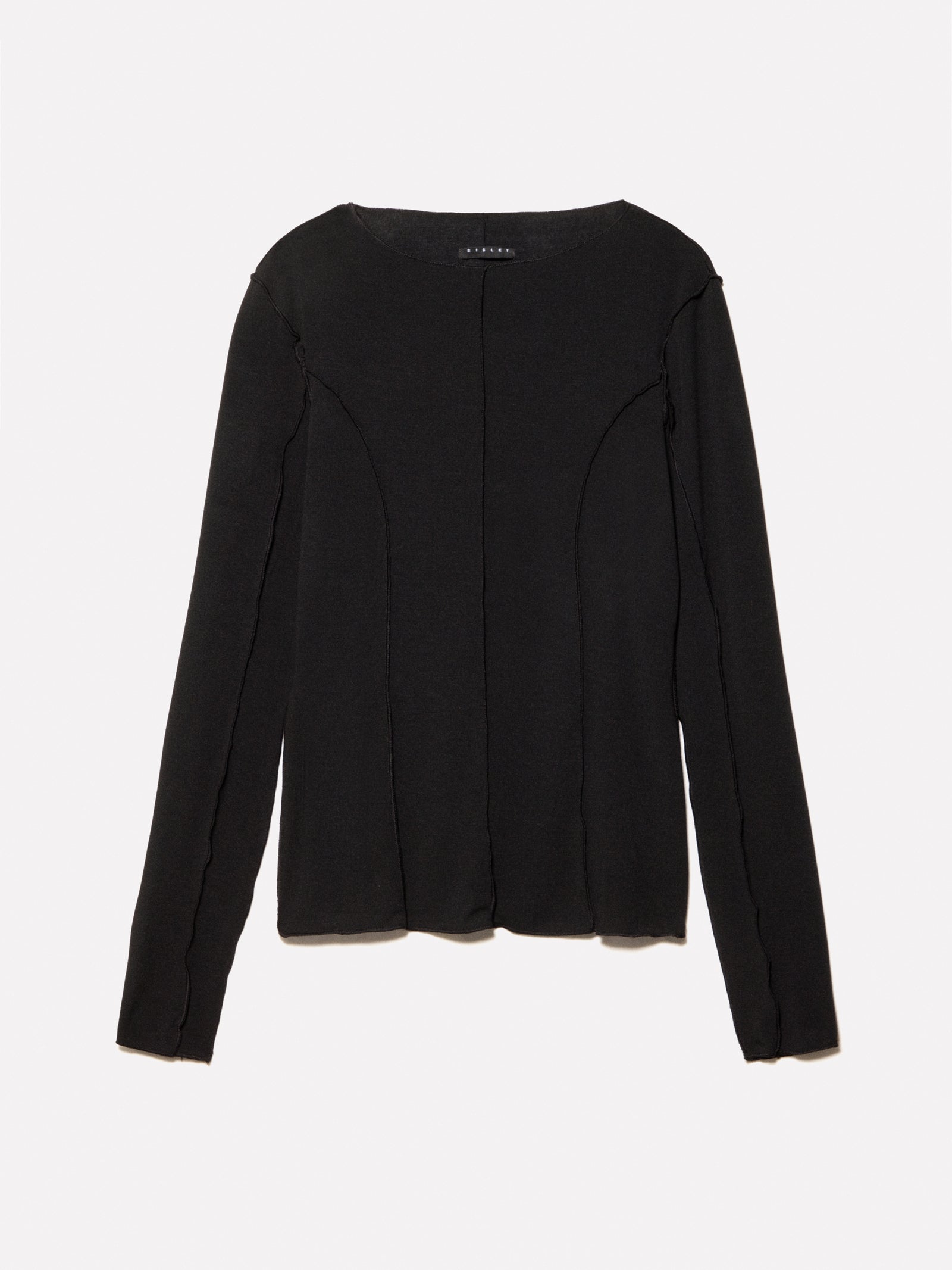 T-shirt with stitching da donna nero | Sisley Outlet