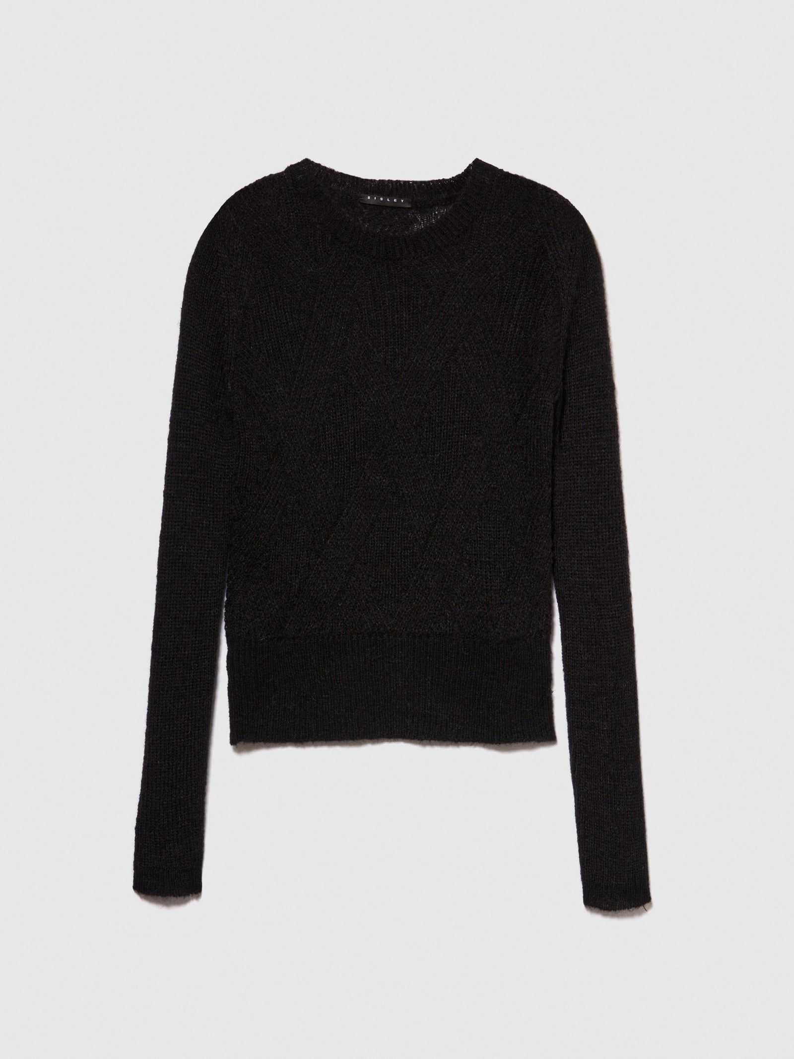 Maglia lavorata da donna nero | Sisley Outlet