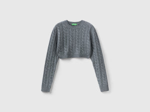 Maglia cropped con trecce