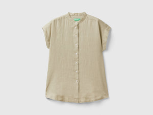 Camicia alla coreana in puro lino