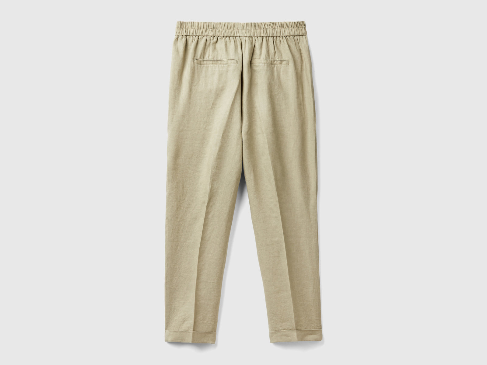 Pantaloni cropped in 100% lino da donna beige 2 | Benetton Outlet