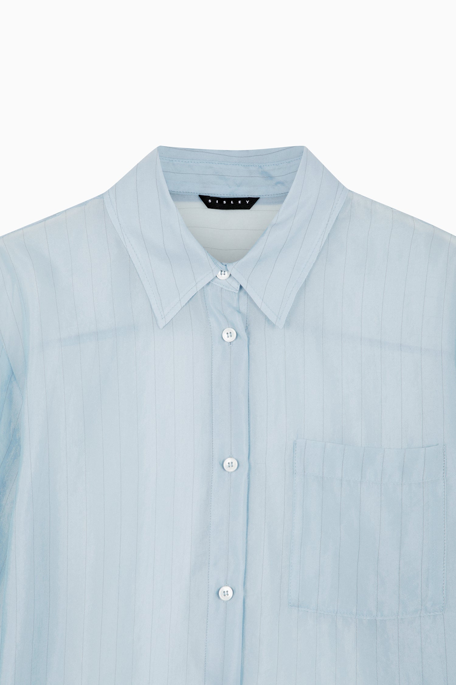 Camicia azzurra semi trasparente da donna azzurro 3 | Sisley Outlet