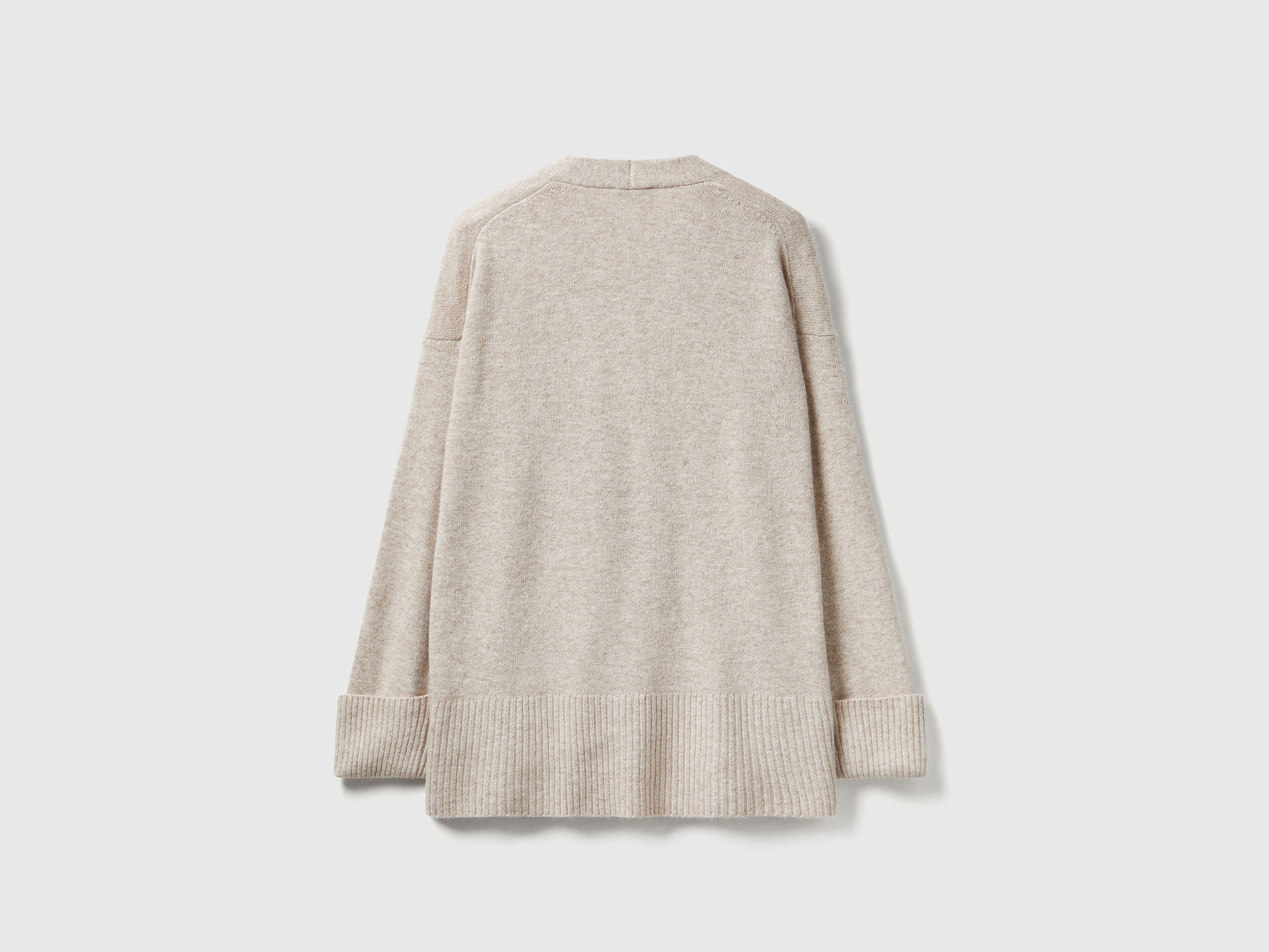 Cardigan over fit in misto lana da donna beige 2 | Benetton Outlet