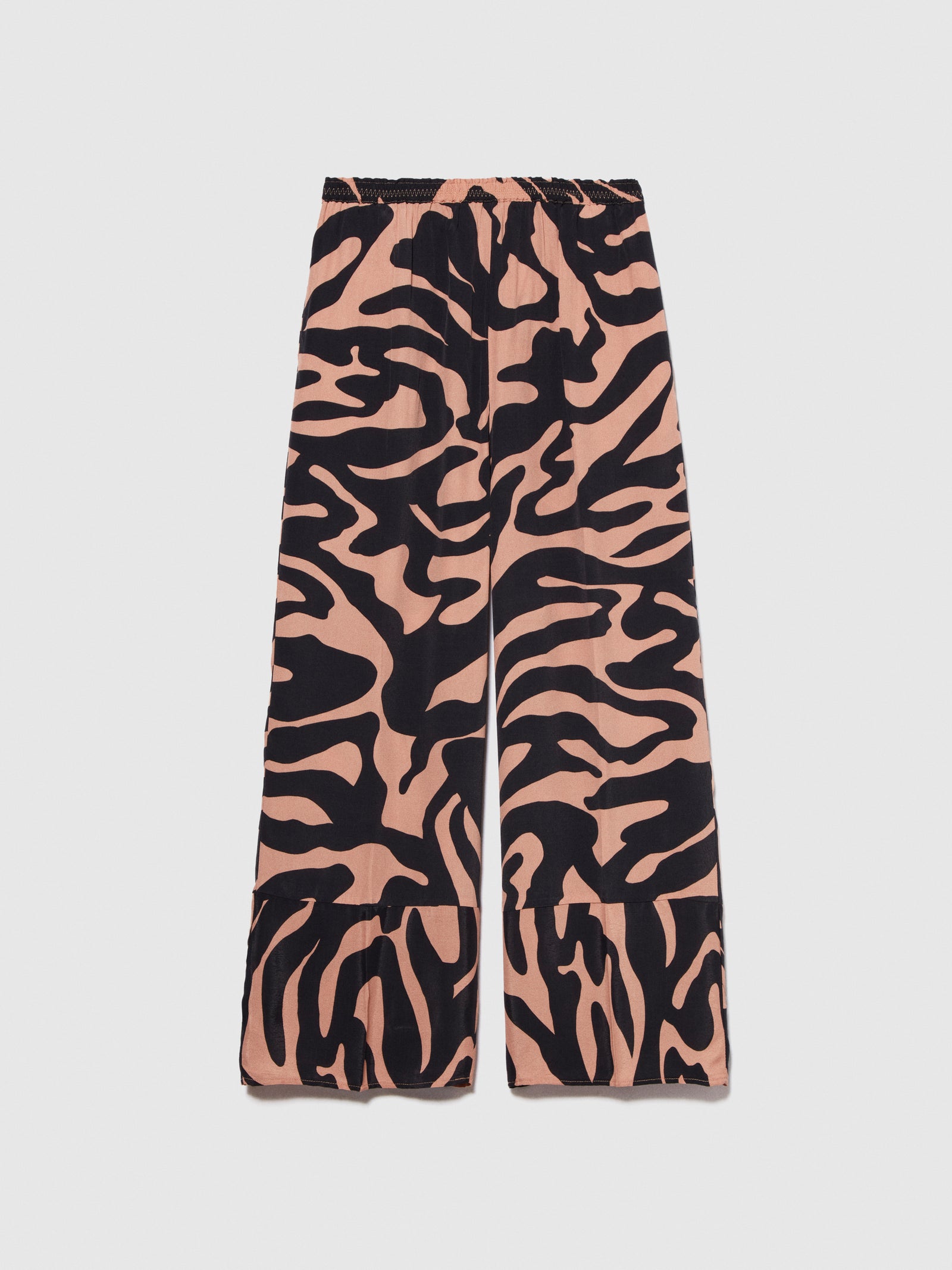 Pantaloni stampati in satin da donna multi-color | Sisley Outlet
