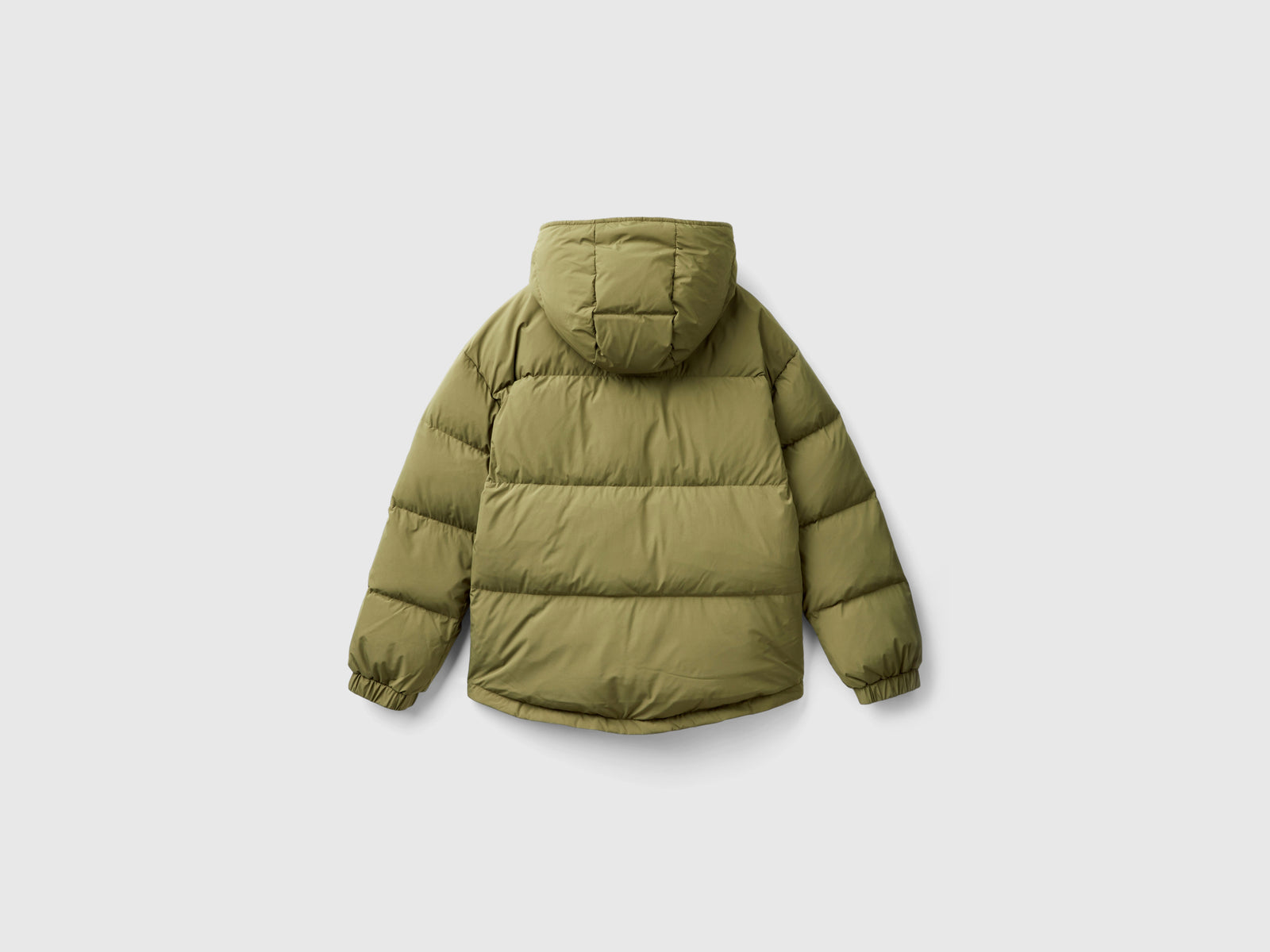 Piumino corto imbottito con piuma riciclata da donna verde militare 2 | Benetton Outlet