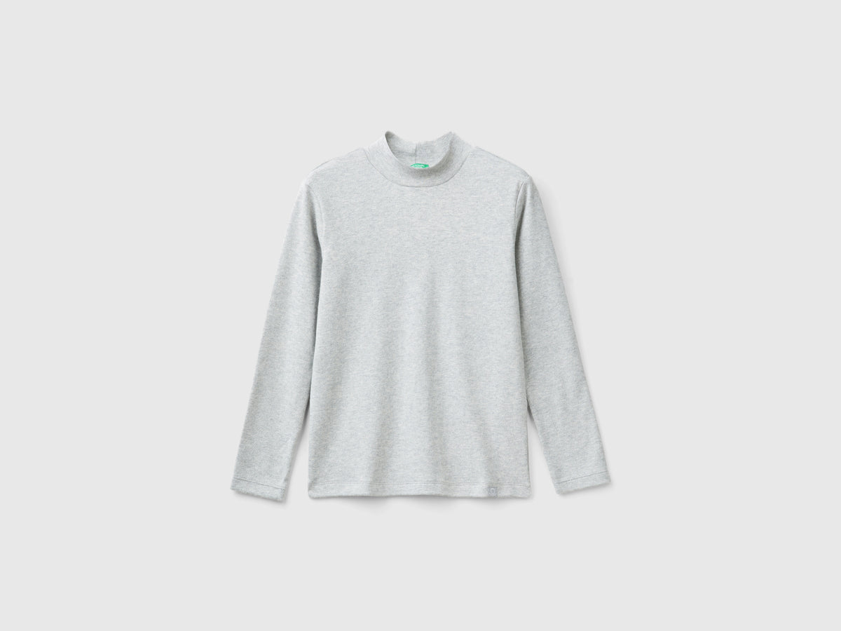T-shirt lupetto a costine