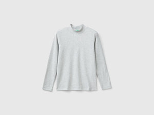 T-shirt lupetto a costine