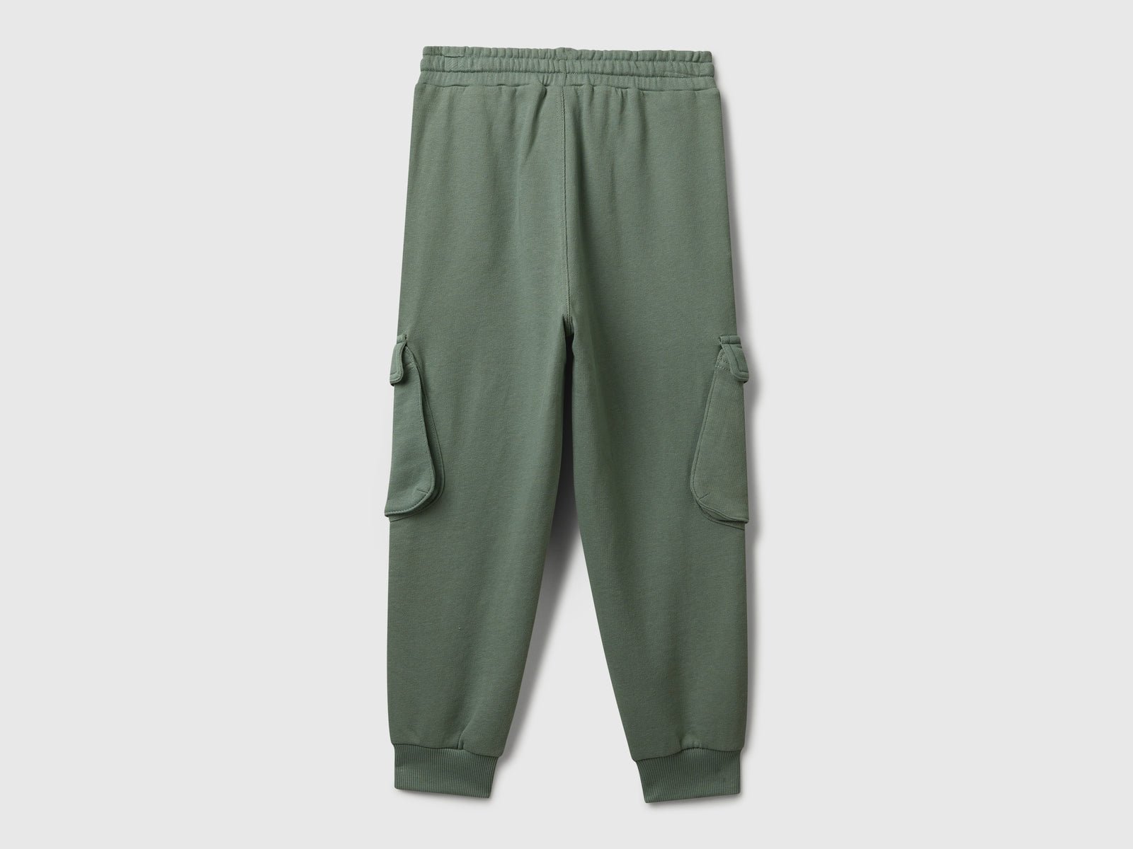 Joggers cargo in felpa da bambino verde militare 2 | Benetton Outlet