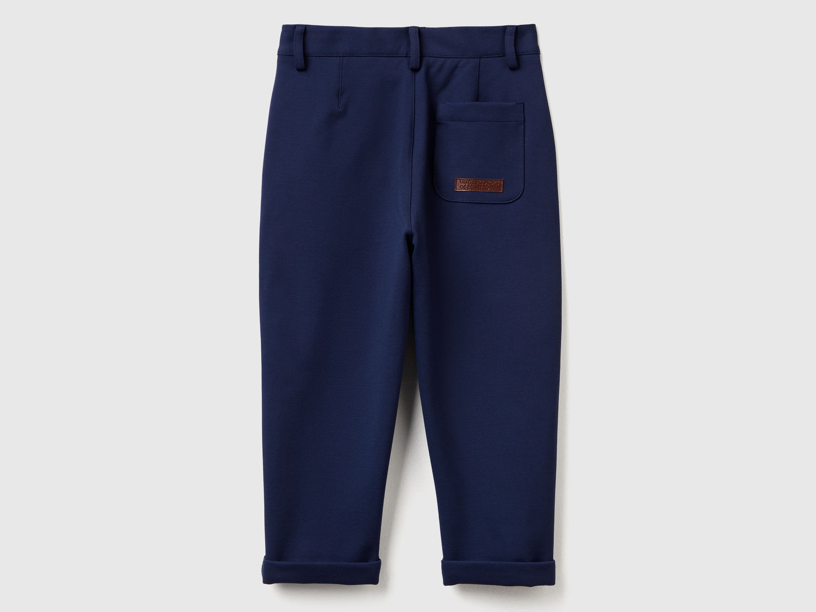 Pantaloni eleganti in misto viscosa da bimbo blu scuro 2 | Benetton Outlet