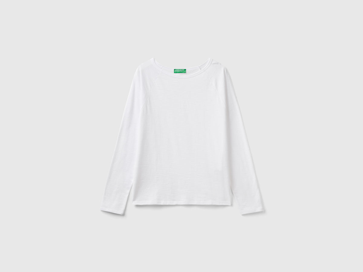 T-shirt manica lunga in cotone leggero
