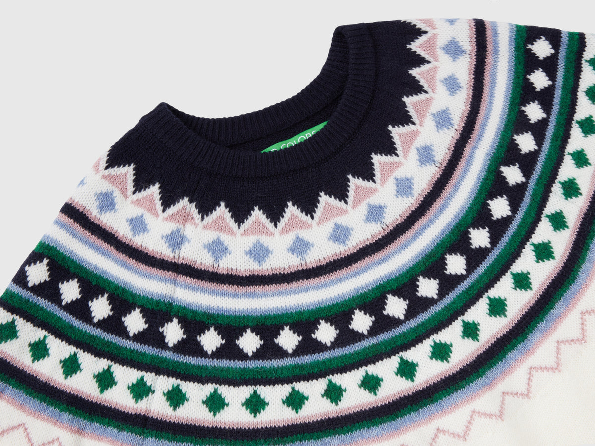 Maglione jacquard con lurex