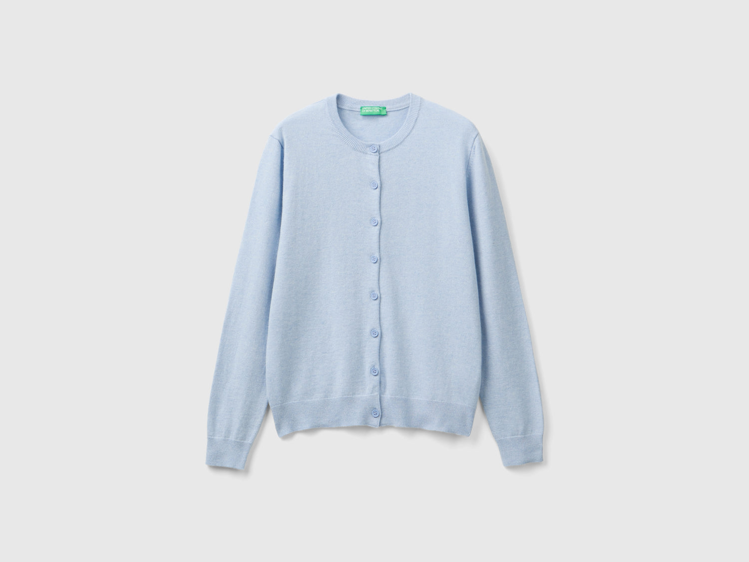 Cardigan carta da zucchero in misto lana e cashmere da donna azzurro | Benetton Outlet