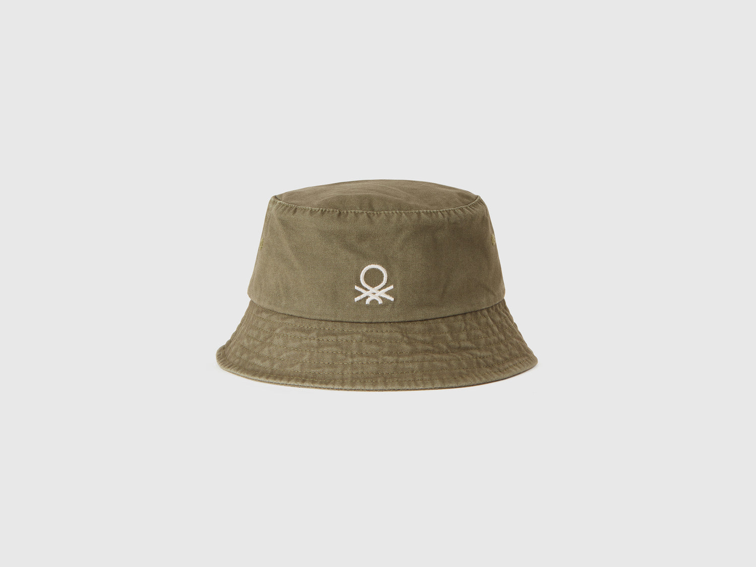 Cappellino alla pescatora con ricamo logo da bambino verde militare | Benetton Outlet