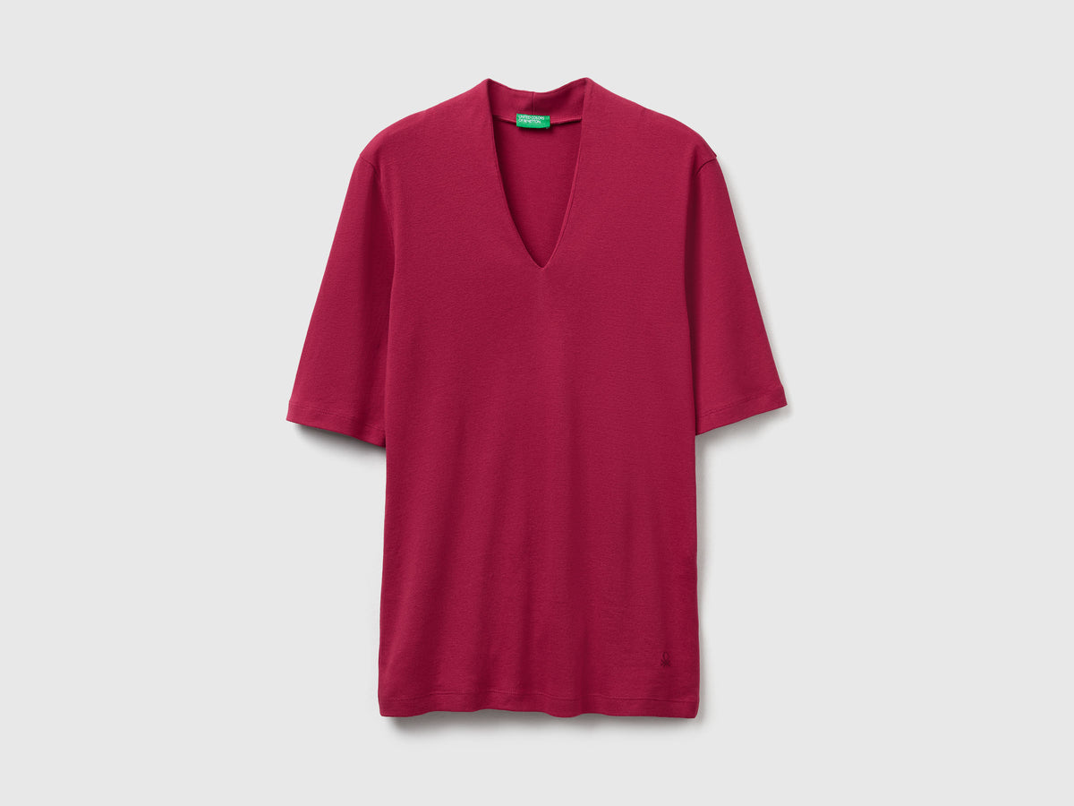 T-shirt slim fit in cotone a fibra lunga