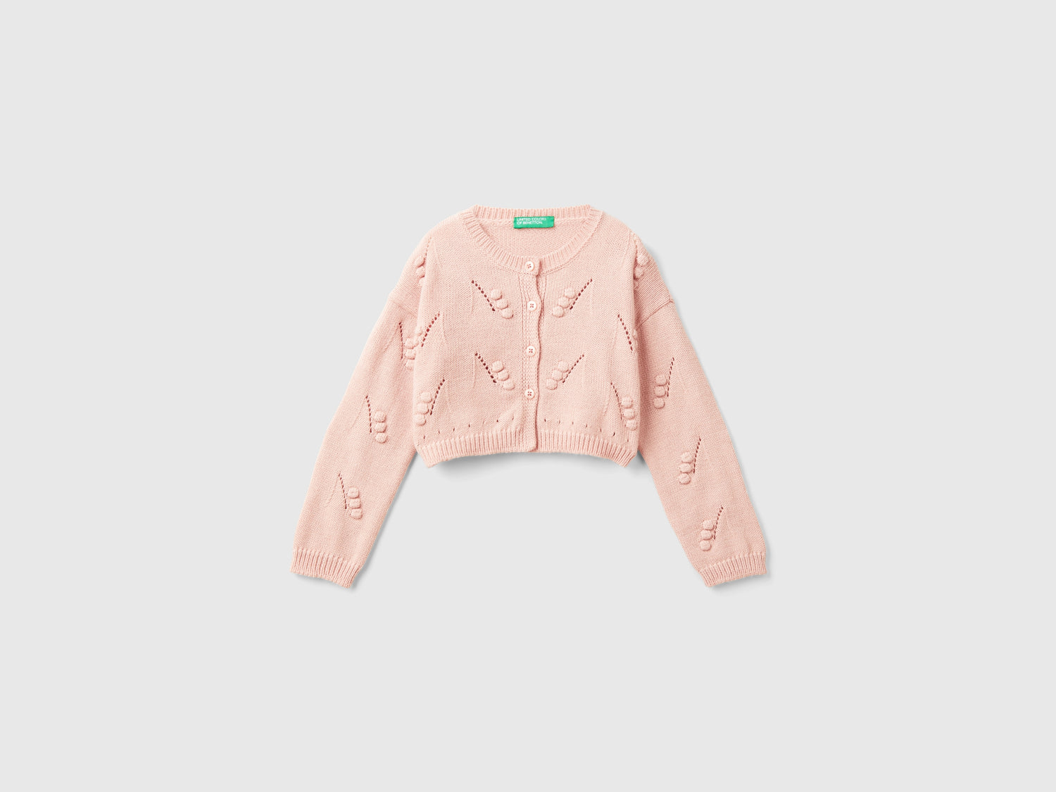 Regular fit knit cardigan da bimba rosa tenue | Benetton Outlet