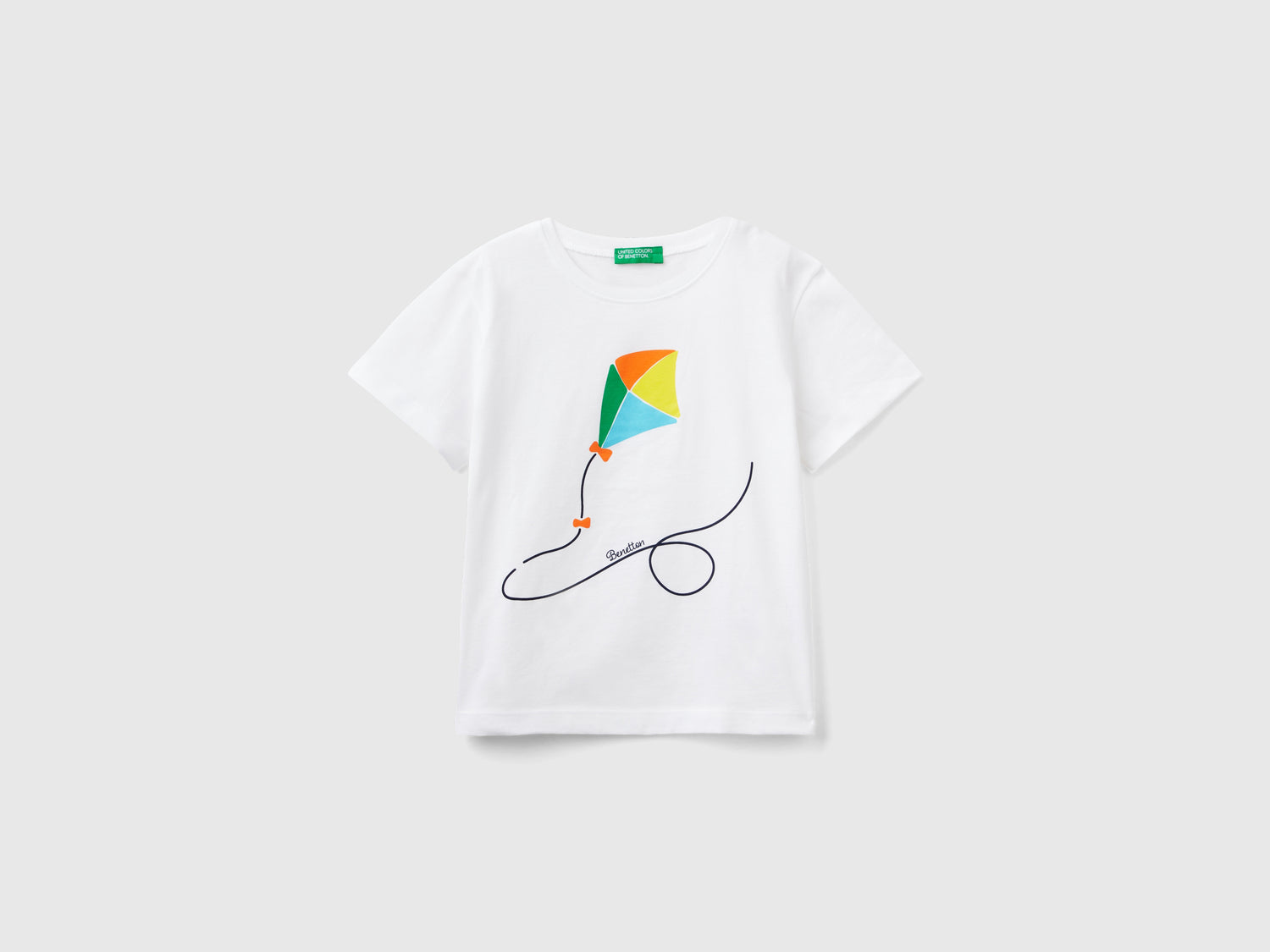 T-shirt con dettagli fluo da bimbo bianco | Benetton Outlet