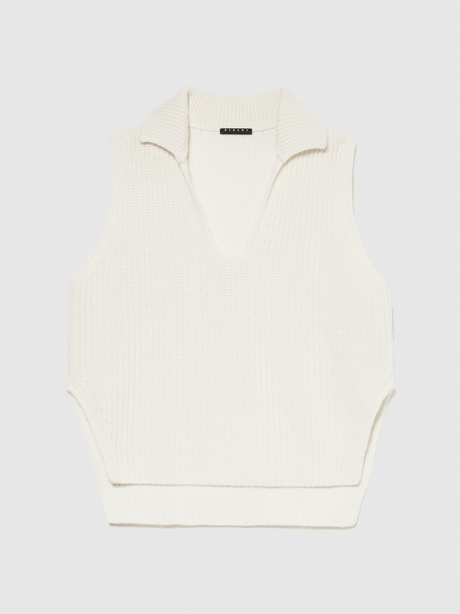 Gilet con colletto da donna bianco | Sisley Outlet